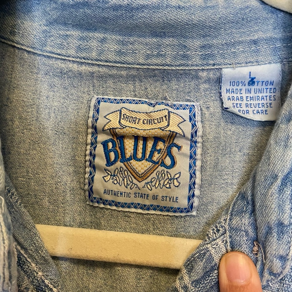 Aztec Boho Chambray Button Down Top - image 2